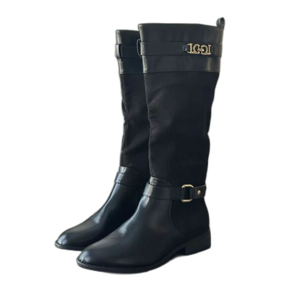 Liz Claiborne LC Roma Black Women's Riding Boots 8 .5 mid calf RPCHNO10023 - Picture 1 of 6